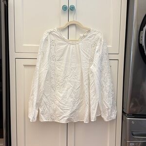 LOFT Ivory Lace Detail Top